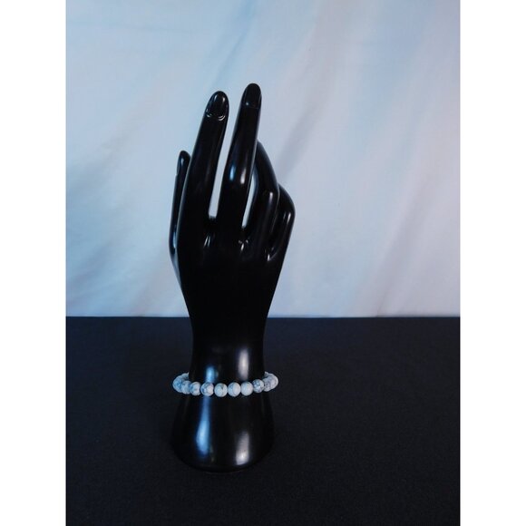 Howlite Gemstone Bead Bracelet Calming Healing Focus Stretch Unisex Jewelry Gift - Picture 8 of 12